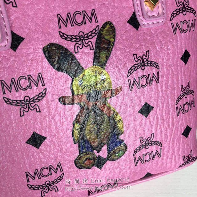 MCM女包 原單 6203 MCM兔子款 新款迷你購物袋 3D絲印兔子 可手拎單肩斜挎  mdmc1425